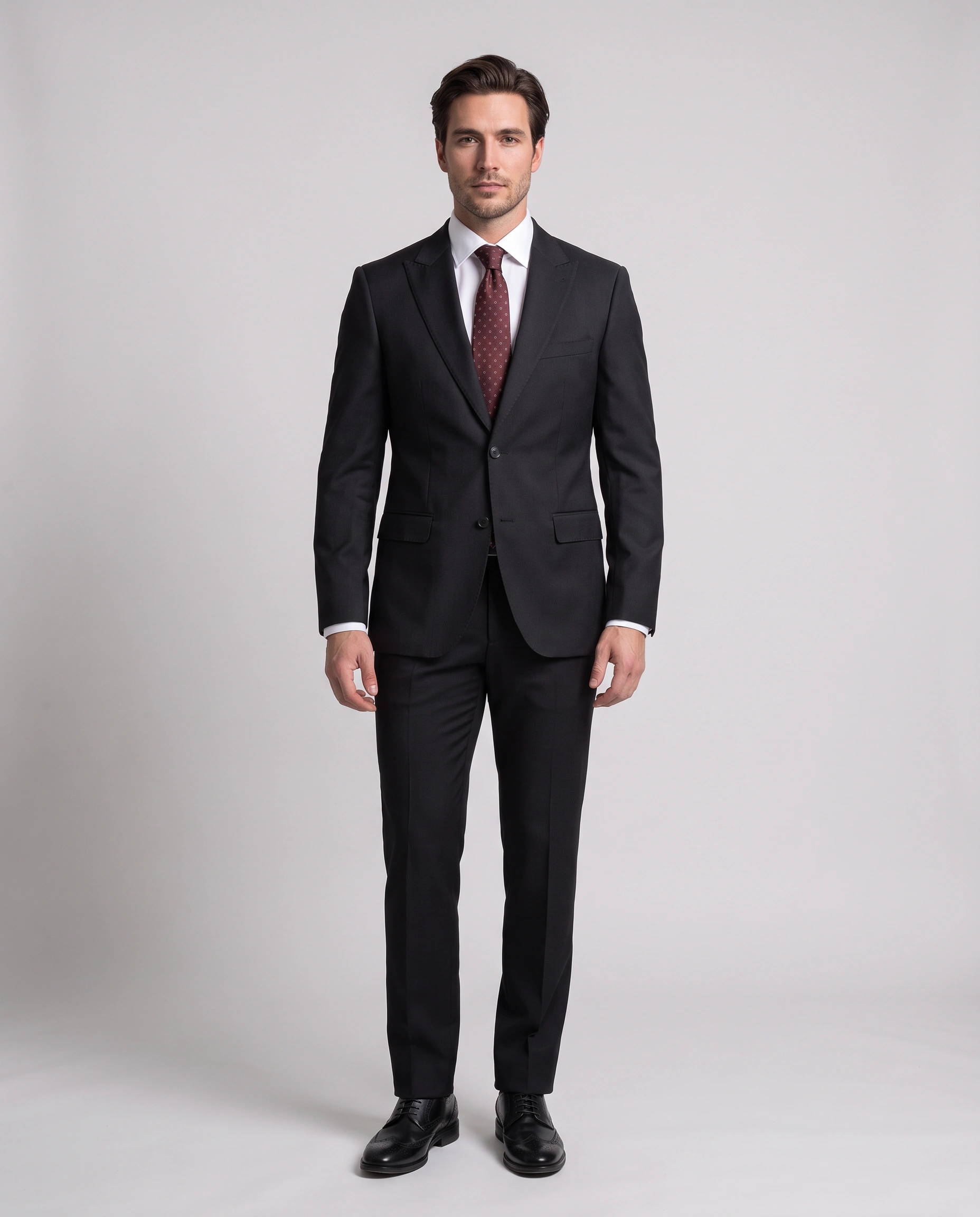 کت و شلوار مردانه JAKAMEN مشکی با پارچه Vitale Barberis Canonico