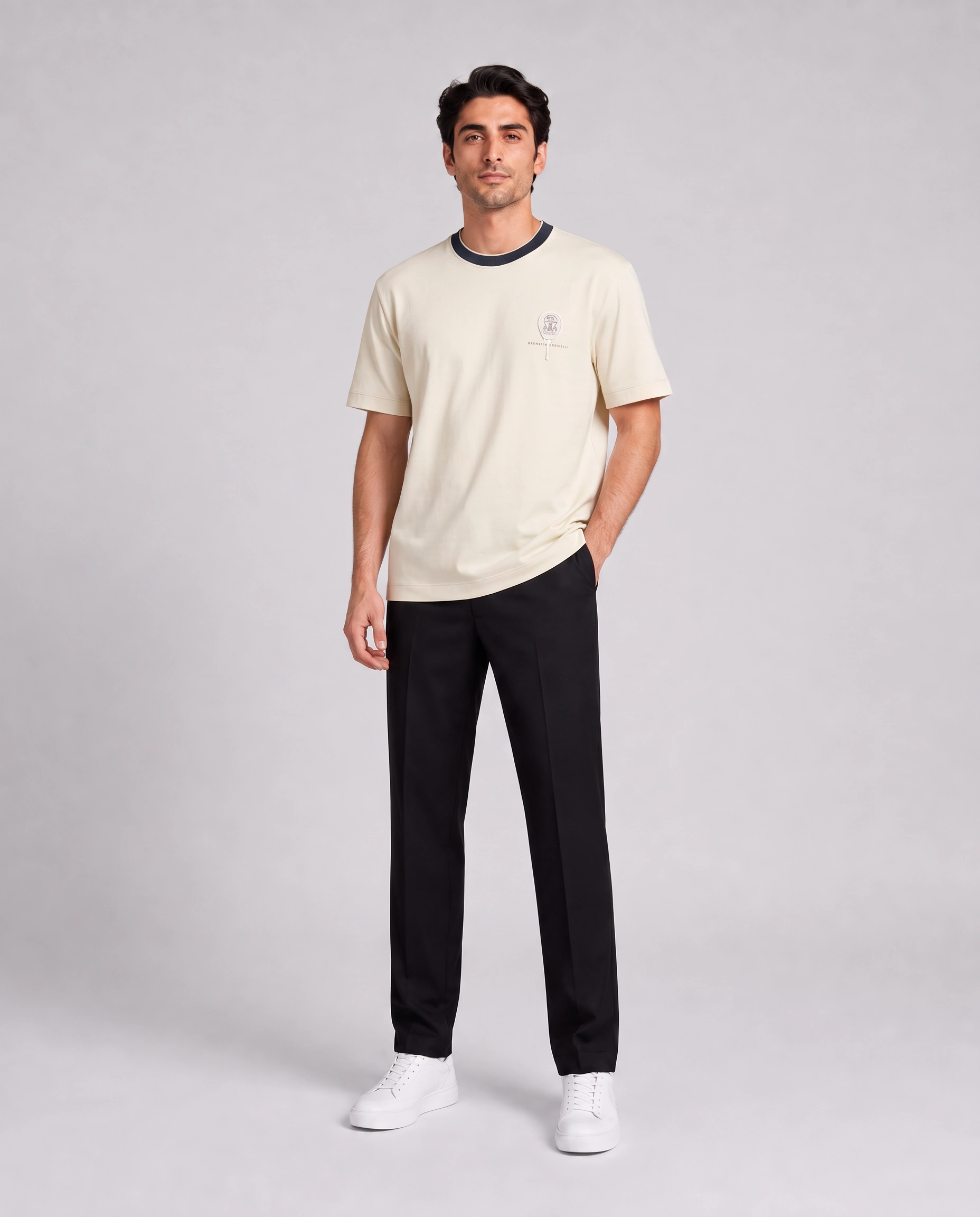 تی‌شرت مردانه Brunello Cucinelli یقه گرد لوگودار