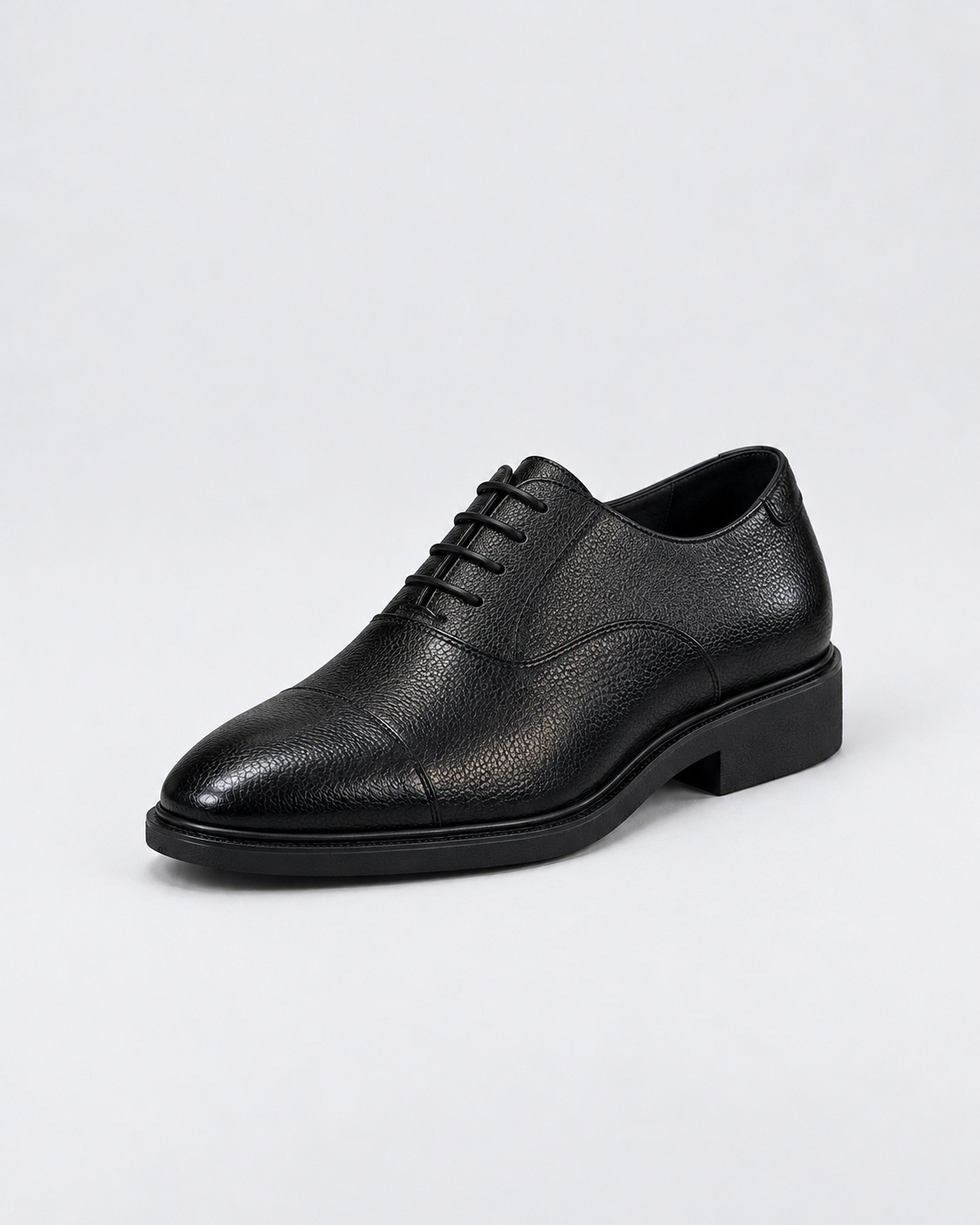 کفش مجلسی مردانه Matthew Shose مشکی چرم طبیعی فلوتر با دوخت ساده