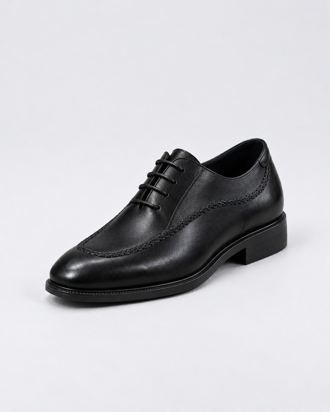 کفش مجلسی مردانه Matthew Shose مشکی چرم طبیعی دوخت‌دار با زیره میکرولایت