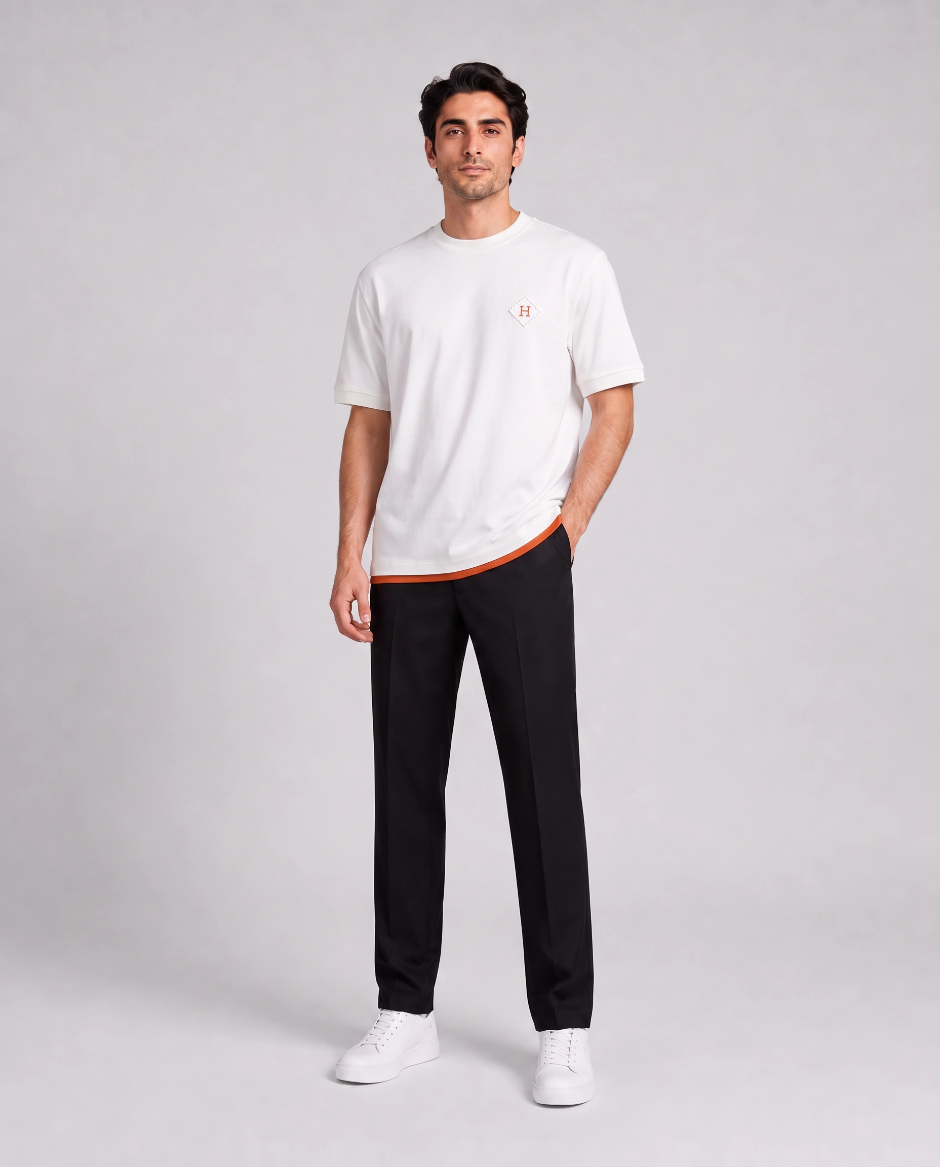 تی‌شرت مردانه اورجینال Hermès یقه گرد لوگودار