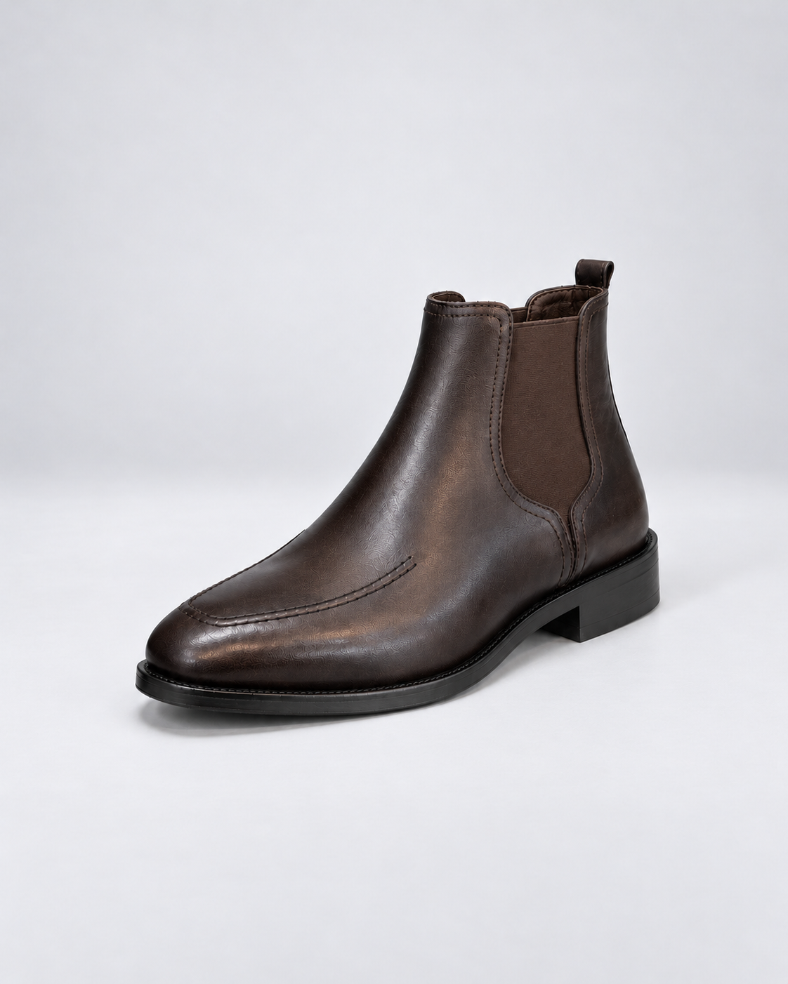 نیم‌بوت چرم طبیعی قهوه‌ای Matthew Shose با رویه دوخت‌دار و ساق کشی