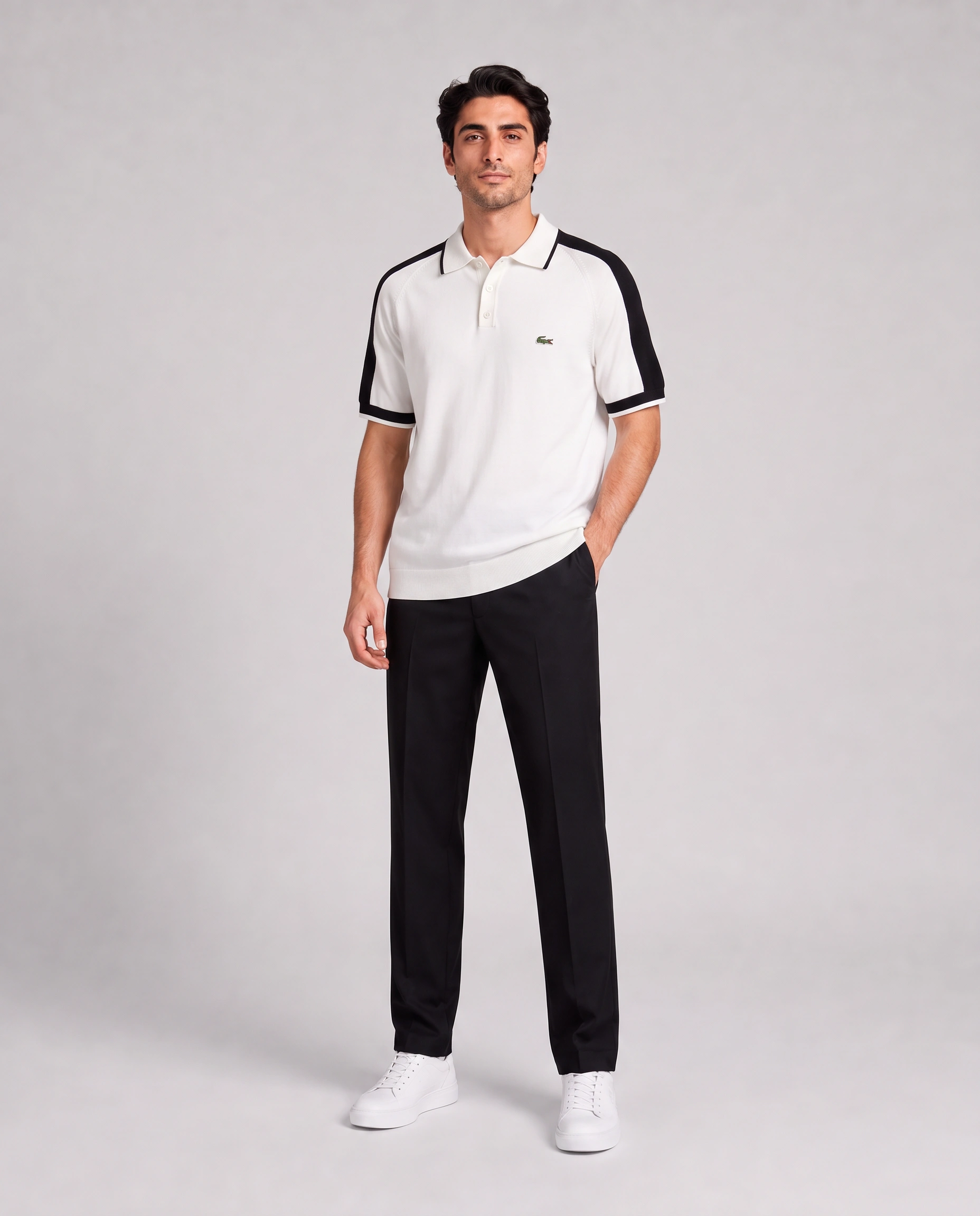 پولوشرت مردانه اورجینال Lacoste بافت‌ریز