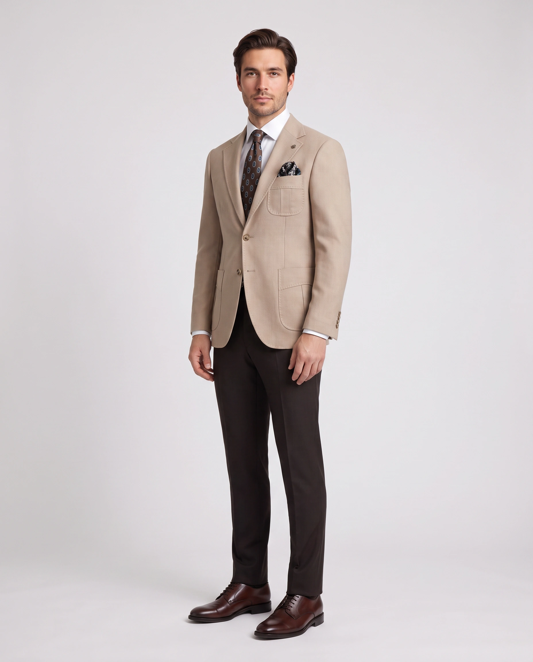 کت تک مردانه کرم SUIT SARTORIA